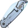 Assisted Open Folding Pocket Knife, Grey Handle w/ Blue Accents - Image 4